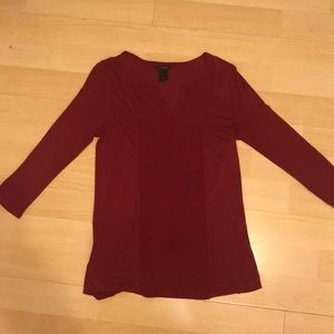 Ann Taylor XS red 3/4 sleeve top
